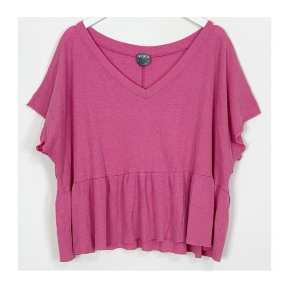 Arula V-Neck Ruffle Hem Top - Picture 1 of 4